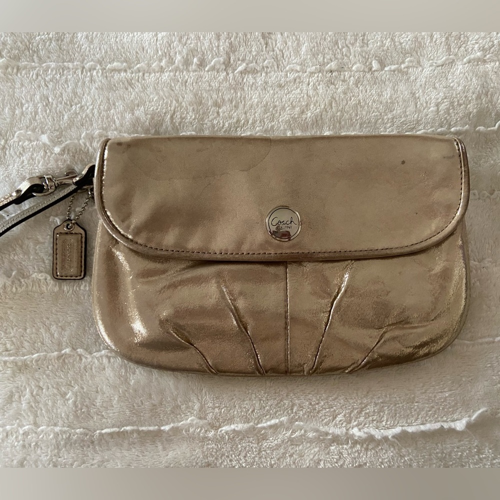 Coach Gold Wrist Clutch